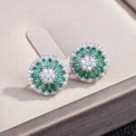DIWENFU-pendientes de gota de plata de ley auténtica S925, joyería de Esmeralda Natural para mujer, joyería fina de Bizuteria, caja de pendientes turquesa con piedras preciosas - Imagen 2