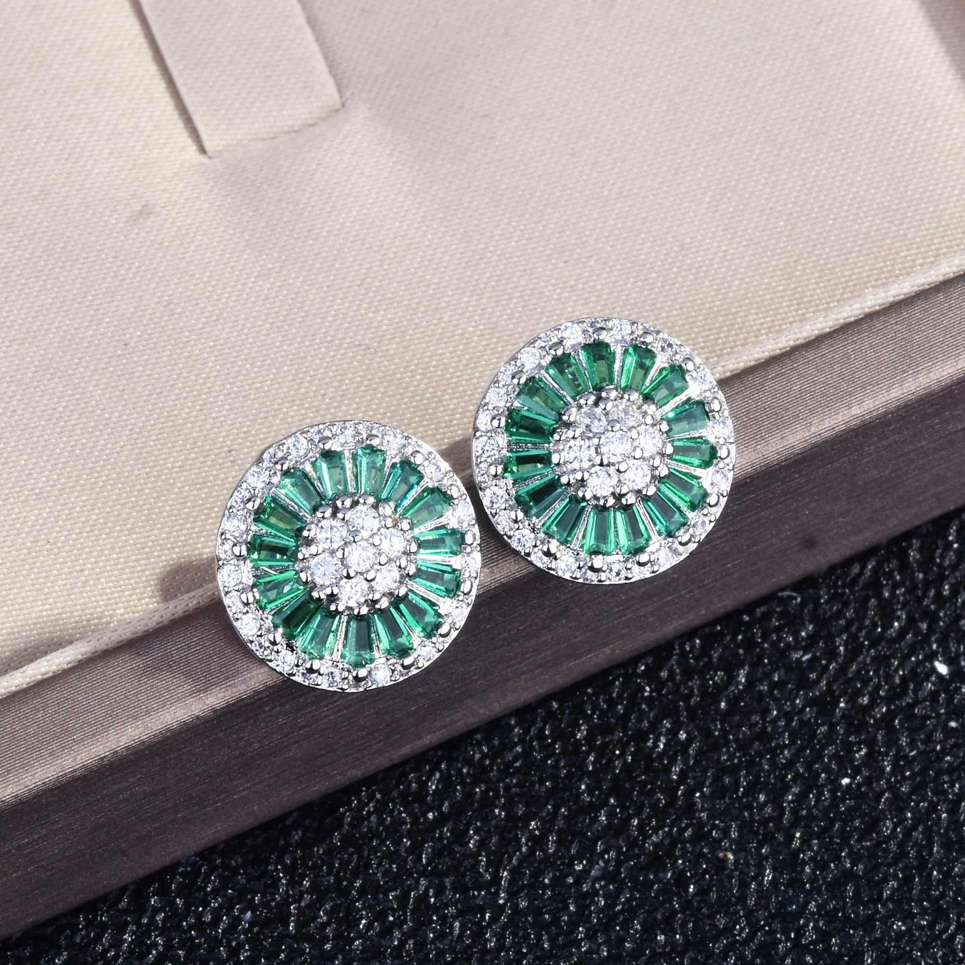 DIWENFU-pendientes de gota de plata de ley auténtica S925, joyería de Esmeralda Natural para mujer, joyería fina de Bizuteria, caja de pendientes turquesa con piedras preciosas