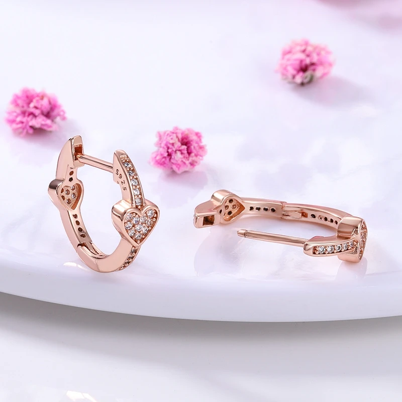 Pendientes de Plata de Ley 925 con Diseño de Pluma del Amor, Compatibles con Charms Originales, para Mujeres y Niñas, Joyería Fina, Regalos Pendientes de Plata de Ley 925 con Diseño de Pluma del Amor, Compatibles con Charms Originales, para Mujeres y Niñas, Joyería Fina, Regalos