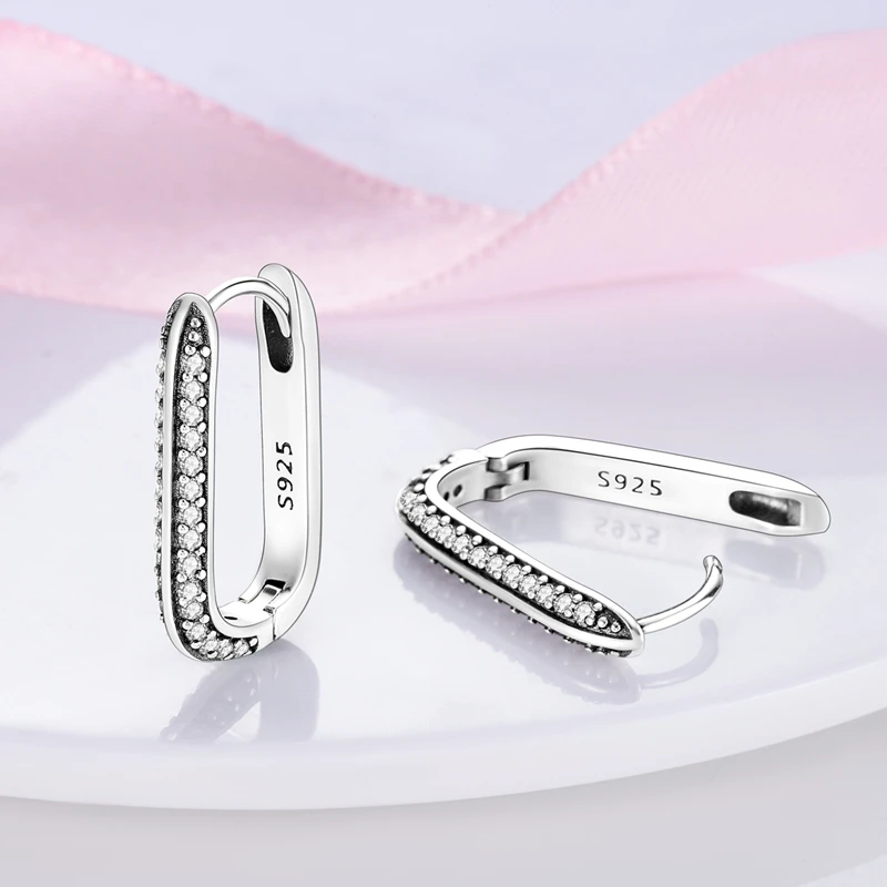 Pendientes de Plata de Ley 925 con Diseño de Pluma del Amor, Compatibles con Charms Originales, para Mujeres y Niñas, Joyería Fina, Regalos Pendientes de Plata de Ley 925 con Diseño de Pluma del Amor, Compatibles con Charms Originales, para Mujeres y Niñas, Joyería Fina, Regalos