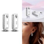 Pendientes de Plata de Ley 925 con Diseño de Pluma del Amor, Compatibles con Charms Originales, para Mujeres y Niñas, Joyería Fina, Regalos - Imagen 3
