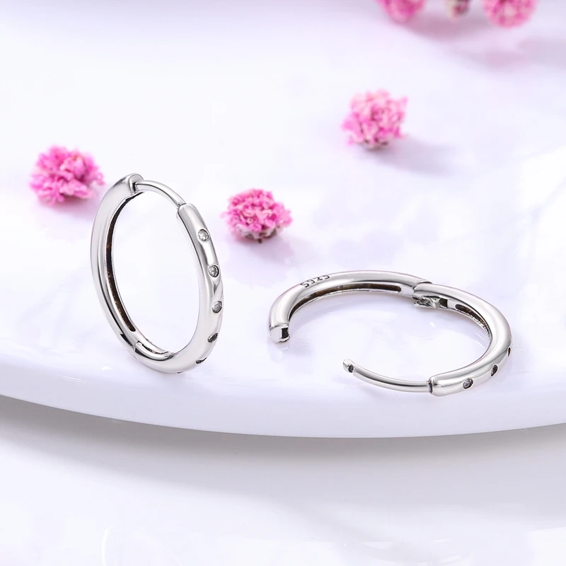 Pendientes de Plata de Ley 925 con Diseño de Pluma del Amor, Compatibles con Charms Originales, para Mujeres y Niñas, Joyería Fina, Regalos Pendientes de Plata de Ley 925 con Diseño de Pluma del Amor, Compatibles con Charms Originales, para Mujeres y Niñas, Joyería Fina, Regalos
