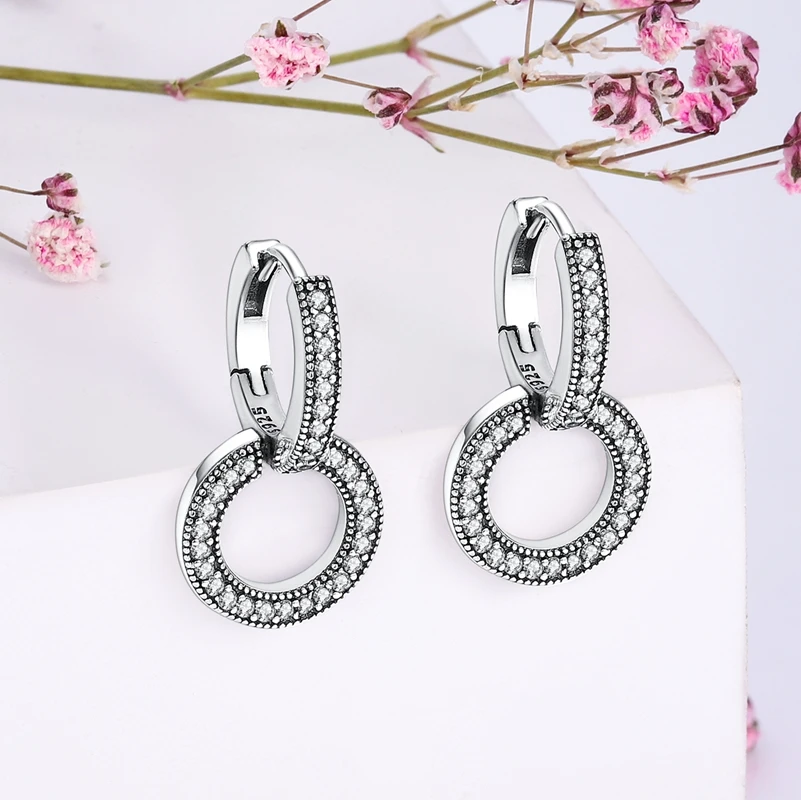 Pendientes de Plata de Ley 925 con Diseño de Pluma del Amor, Compatibles con Charms Originales, para Mujeres y Niñas, Joyería Fina, Regalos Pendientes de Plata de Ley 925 con Diseño de Pluma del Amor, Compatibles con Charms Originales, para Mujeres y Niñas, Joyería Fina, Regalos