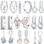Pendientes de Plata de Ley 925 con Diseño de Pluma del Amor, Compatibles con Charms Originales, para Mujeres y Niñas, Joyería Fina, Regalos