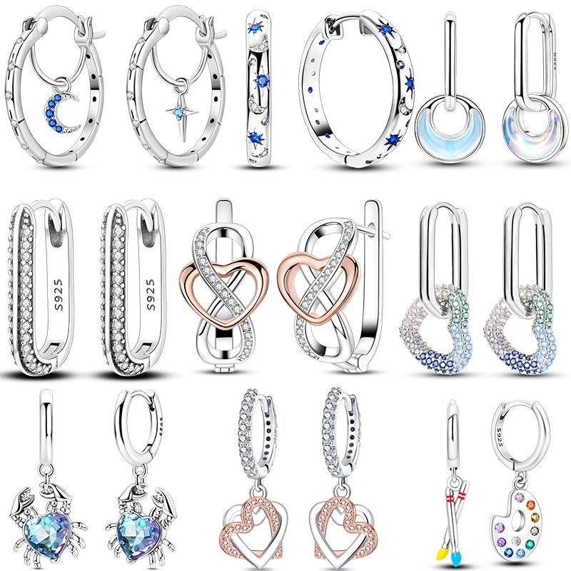 101776-rddmpd.jpg Pendientes de Plata de Ley 925 con Diseño de Pluma del Amor, Compatibles con Charms Originales, para Mujeres y Niñas, Joyería Fina, Regalos - Imagen 1