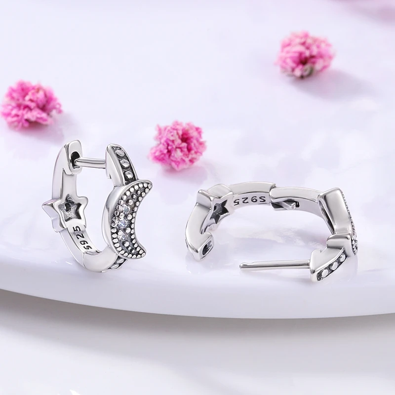 Pendientes de Plata de Ley 925 con Diseño de Pluma del Amor, Compatibles con Charms Originales, para Mujeres y Niñas, Joyería Fina, Regalos Pendientes de Plata de Ley 925 con Diseño de Pluma del Amor, Compatibles con Charms Originales, para Mujeres y Niñas, Joyería Fina, Regalos