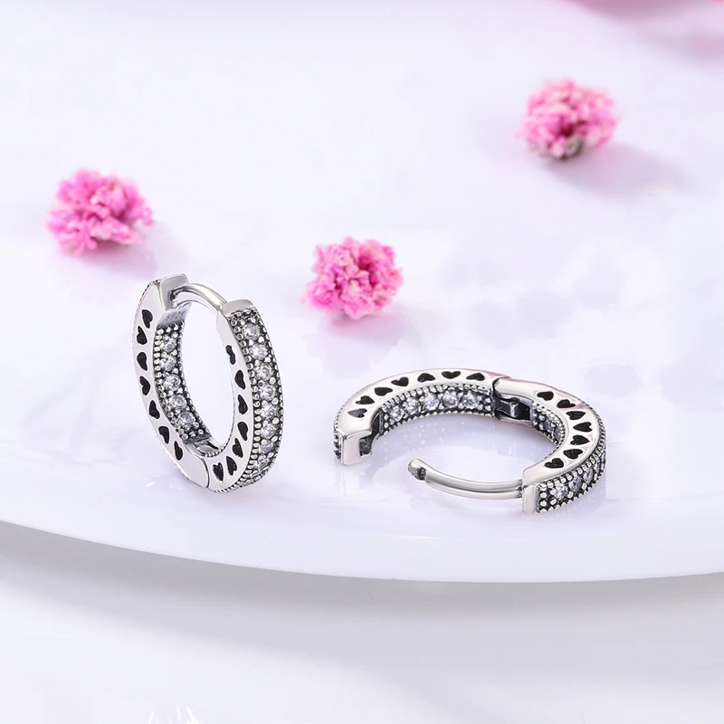 Pendientes de Plata de Ley 925 con Diseño de Pluma del Amor, Compatibles con Charms Originales, para Mujeres y Niñas, Joyería Fina, Regalos Pendientes de Plata de Ley 925 con Diseño de Pluma del Amor, Compatibles con Charms Originales, para Mujeres y Niñas, Joyería Fina, Regalos