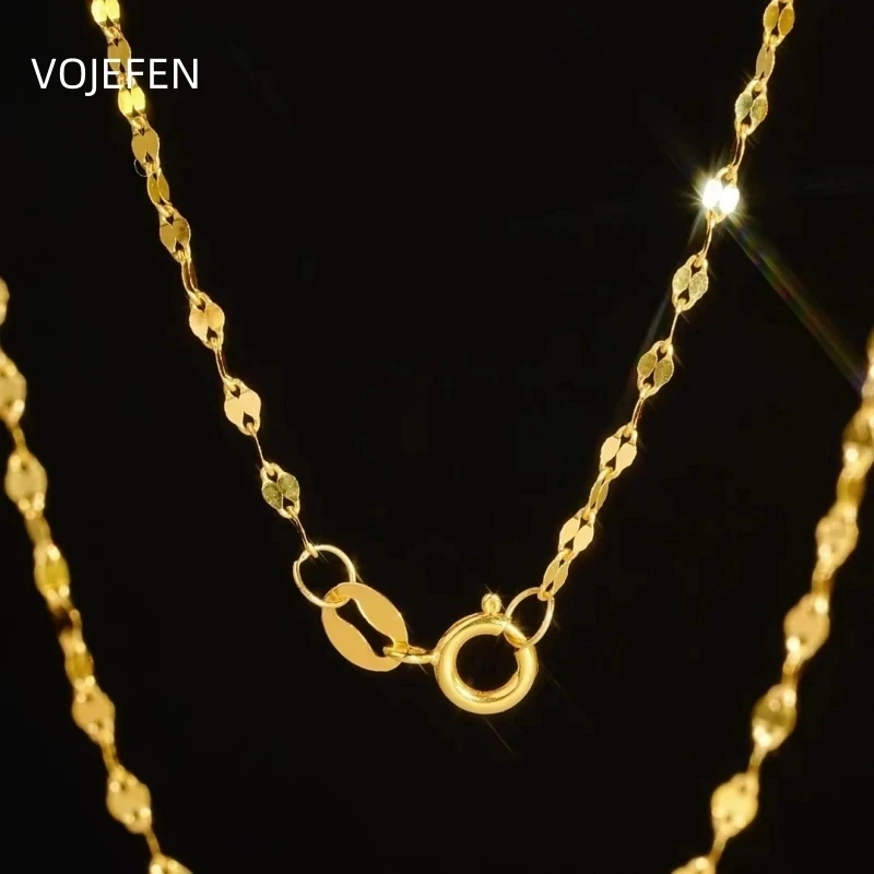 VOJEFEN Gargantilla de Oro Genuino de 18K con Diseño de Labios, Joyería Original de Oro Puro AU750, Cadena de Labios de 18 Pulgadas, Regalo de Lujo para Mujer con Iniciales VOJEFEN Gargantilla de Oro Genuino de 18K con Diseño de Labios, Joyería Original de Oro Puro AU750, Cadena de Labios de 18 Pulgadas, Regalo de Lujo para Mujer con Iniciales