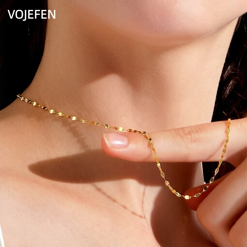 VOJEFEN Gargantilla de Oro Genuino de 18K con Diseño de Labios, Joyería Original de Oro Puro AU750, Cadena de Labios de 18 Pulgadas, Regalo de Lujo para Mujer con Iniciales VOJEFEN Gargantilla de Oro Genuino de 18K con Diseño de Labios, Joyería Original de Oro Puro AU750, Cadena de Labios de 18 Pulgadas, Regalo de Lujo para Mujer con Iniciales