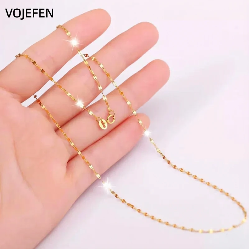VOJEFEN Gargantilla de Oro Genuino de 18K con Diseño de Labios, Joyería Original de Oro Puro AU750, Cadena de Labios de 18 Pulgadas, Regalo de Lujo para Mujer con Iniciales VOJEFEN Gargantilla de Oro Genuino de 18K con Diseño de Labios, Joyería Original de Oro Puro AU750, Cadena de Labios de 18 Pulgadas, Regalo de Lujo para Mujer con Iniciales
