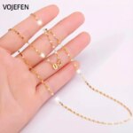 VOJEFEN Gargantilla de Oro Genuino de 18K con Diseño de Labios, Joyería Original de Oro Puro AU750, Cadena de Labios de 18 Pulgadas, Regalo de Lujo para Mujer con Iniciales