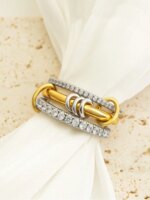Anillo de Plata de Ley 925 de lujo, precioso y versátil, con tres entrelazados de circón para mujer, joyería fina de alta calidad a la moda para la vida diaria - Imagen 2