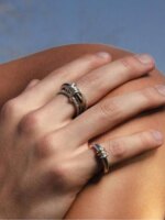 Anillo de Plata de Ley 925 de lujo, precioso y versátil, con tres entrelazados de circón para mujer, joyería fina de alta calidad a la moda para la vida diaria - Imagen 5