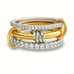 Anillo de Plata de Ley 925 de lujo, precioso y versátil, con tres entrelazados de circón para mujer, joyería fina de alta calidad a la moda para la vida diaria