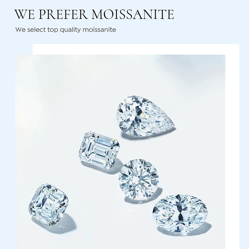 Anillos redondos simples de boda con diamantes de moissanita auténticos y glamurosos para mujer, joyería fina de calidad original de Plata de Ley 925