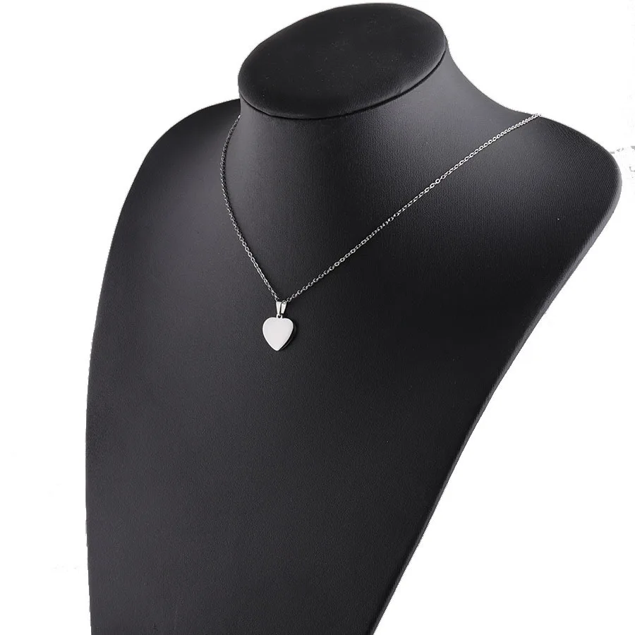 Lote de 10 Uds. De collar con colgante de corazón de acero inoxidable para mujer, paquete de accesorios de joyería de moda