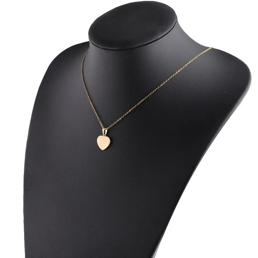 Lote de 10 Uds. De collar con colgante de corazón de acero inoxidable para mujer, paquete de accesorios de joyería de moda