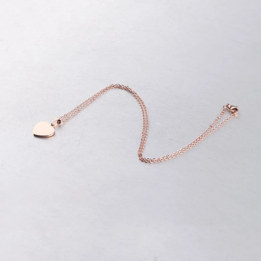 Lote de 10 Uds. De collar con colgante de corazón de acero inoxidable para mujer, paquete de accesorios de joyería de moda
