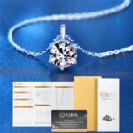 Collar de moissanita de Color VVS1 D de 2,0 quilates, cadena de plata de ley sólida 925 con certificado, joyería fina para mujer - Imagen 3
