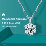 Collar de moissanita de Color VVS1 D de 2,0 quilates, cadena de plata de ley sólida 925 con certificado, joyería fina para mujer