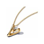 Collar con colgante en forma de corazón de doble anillo de plata de ley 925, joyería elegante y a la moda para mujer, regalo de cumpleaños - Imagen 4