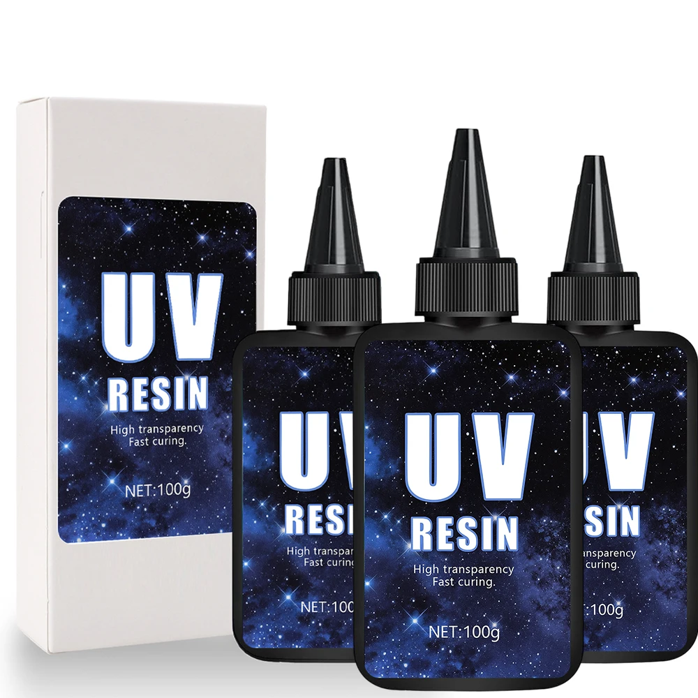 Kit de resina UV: tamaño más grande y resina transparente de cristal duro mejorada de 200 g para la producción de joyería artesanal