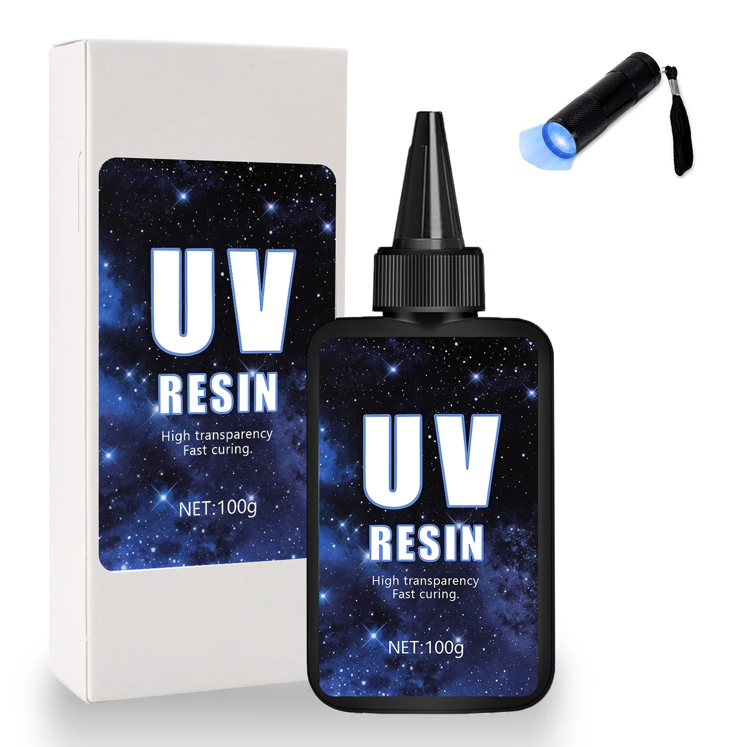Kit de resina UV: tamaño más grande y resina transparente de cristal duro mejorada de 200 g para la producción de joyería artesanal