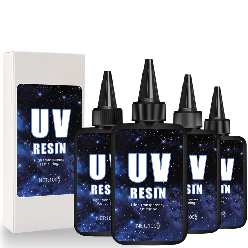 Kit de resina UV: tamaño más grande y resina transparente de cristal duro mejorada de 200 g para la producción de joyería artesanal