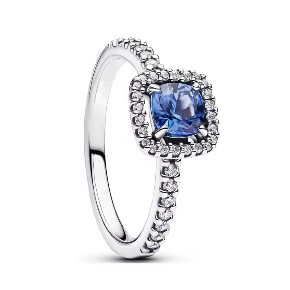 Anillos brillantes de circón con alas de flor y corazón para mujer, corona de Plata de Ley 925 de Navidad, joyería fina, regalos de aniversario de boda