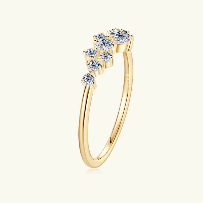 Anillo Apilable Curvo de Plata 925 con Moissanita D VVS1, Diseño de Enredadera Trenzada en Oro Rosa, Joyería Fina para Mujer