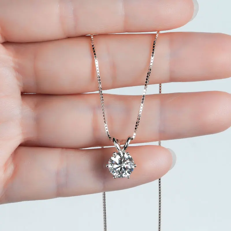 Collar de Moissanita Certificado por Lnngy de 0.5ct a 5ct, Brillante Collar con Colgante de Diamante Cultivado en Laboratorio para Mujer, Joyería Diaria