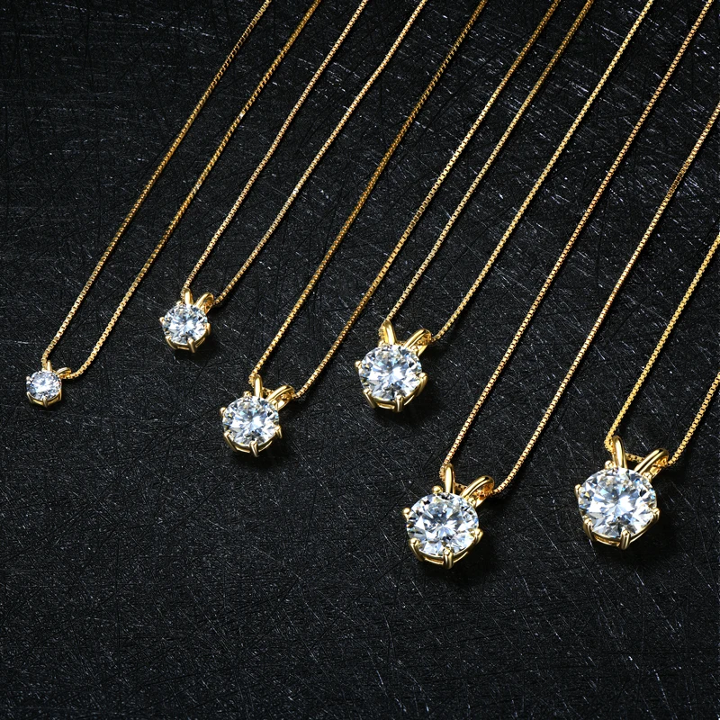 Collar de Moissanita Certificado por Lnngy de 0.5ct a 5ct, Brillante Collar con Colgante de Diamante Cultivado en Laboratorio para Mujer, Joyería Diaria