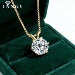 Collar de Moissanita Certificado por Lnngy de 0.5ct a 5ct, Brillante Collar con Colgante de Diamante Cultivado en Laboratorio para Mujer, Joyería Diaria