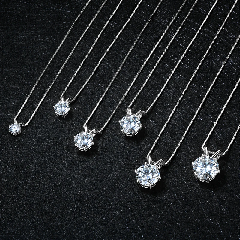 Collar de Moissanita Certificado por Lnngy de 0.5ct a 5ct, Brillante Collar con Colgante de Diamante Cultivado en Laboratorio para Mujer, Joyería Diaria