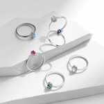 Anillo MODIAN Plata de Ley 925 auténtica clásico elegante ovalado con circonita colorida de arcoíris para mujer, joyería fina de compromiso de boda - Imagen 5
