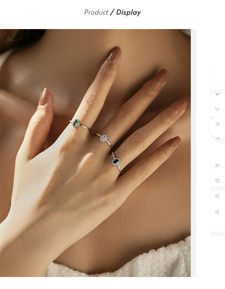 Anillo MODIAN Plata de Ley 925 auténtica clásico elegante ovalado con circonita colorida de arcoíris para mujer, joyería fina de compromiso de boda