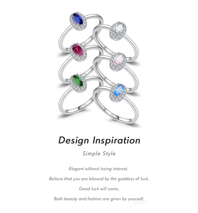 Anillo MODIAN Plata de Ley 925 auténtica clásico elegante ovalado con circonita colorida de arcoíris para mujer, joyería fina de compromiso de boda