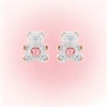 Accesorios de Oso Abrazador con Circonita Cúbica Brillante, Encantadora Colección de Joyería Delicada con Oso de Corazón y Cadena de Perlas para Citas Diarias - Imagen 3