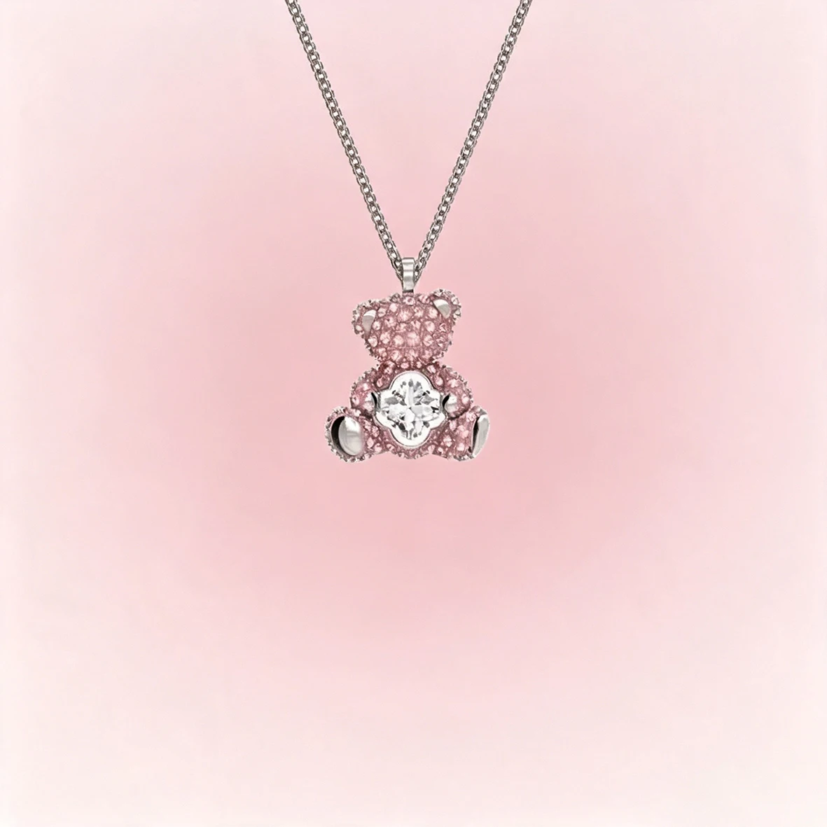 Accesorios de Oso Abrazador con Circonita Cúbica Brillante, Encantadora Colección de Joyería Delicada con Oso de Corazón y Cadena de Perlas para Citas Diarias Accesorios de Oso Abrazador con Circonita Cúbica Brillante, Encantadora Colección de Joyería Delicada con Oso de Corazón y Cadena de Perlas para Citas Diarias