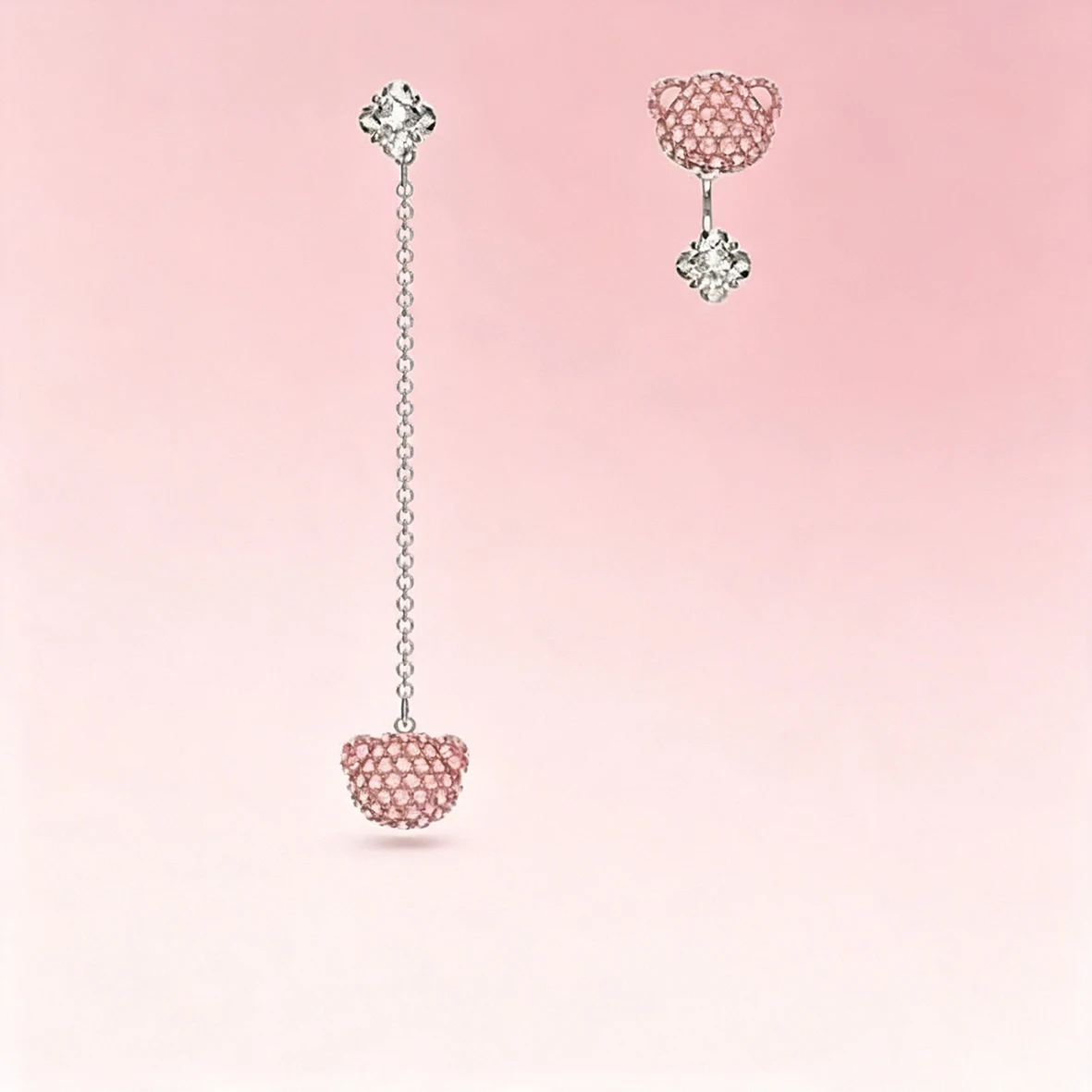 Accesorios de Oso Abrazador con Circonita Cúbica Brillante, Encantadora Colección de Joyería Delicada con Oso de Corazón y Cadena de Perlas para Citas Diarias Accesorios de Oso Abrazador con Circonita Cúbica Brillante, Encantadora Colección de Joyería Delicada con Oso de Corazón y Cadena de Perlas para Citas Diarias