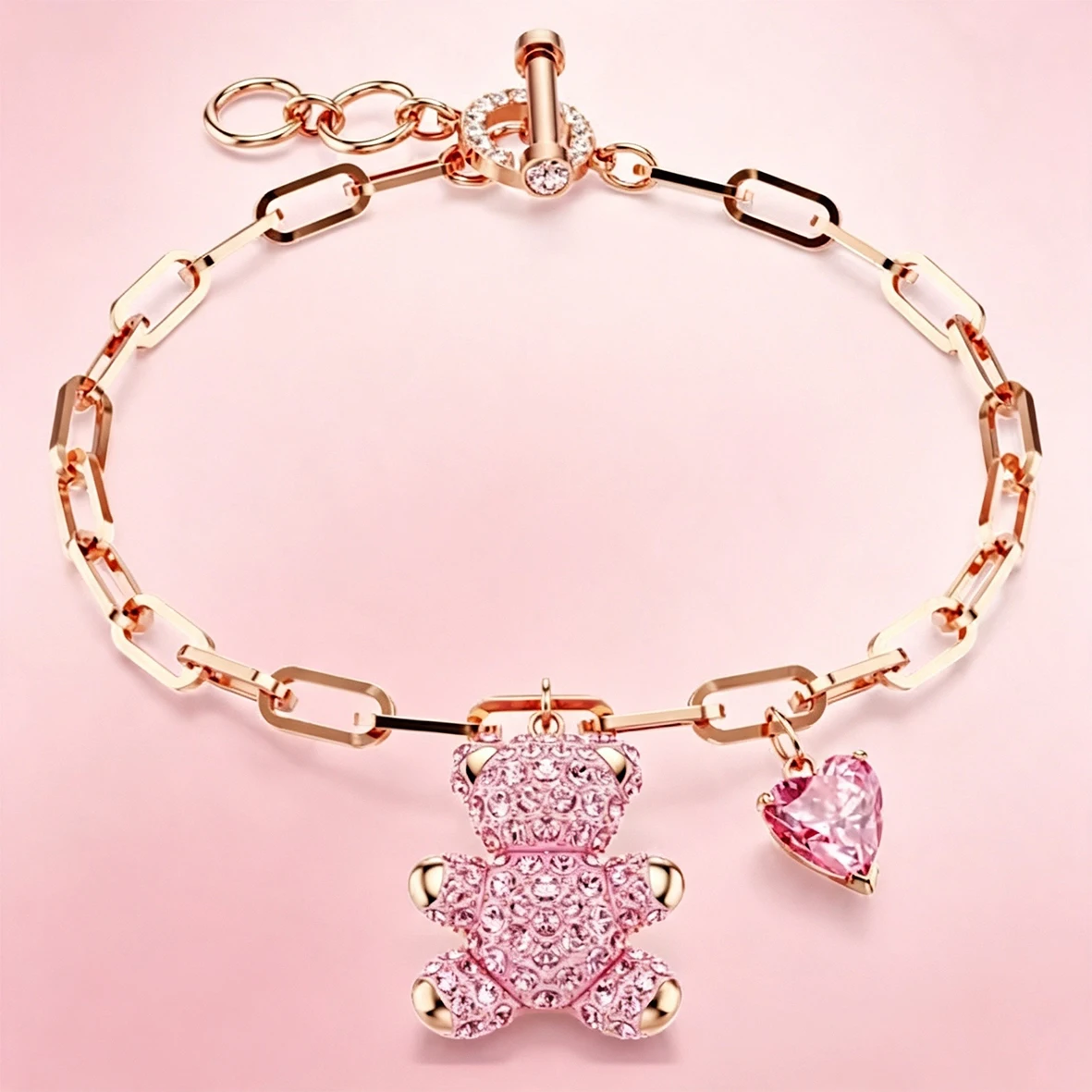 Accesorios de Oso Abrazador con Circonita Cúbica Brillante, Encantadora Colección de Joyería Delicada con Oso de Corazón y Cadena de Perlas para Citas Diarias Accesorios de Oso Abrazador con Circonita Cúbica Brillante, Encantadora Colección de Joyería Delicada con Oso de Corazón y Cadena de Perlas para Citas Diarias