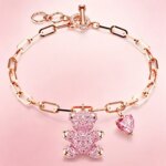 Accesorios de Oso Abrazador con Circonita Cúbica Brillante, Encantadora Colección de Joyería Delicada con Oso de Corazón y Cadena de Perlas para Citas Diarias - Imagen 6