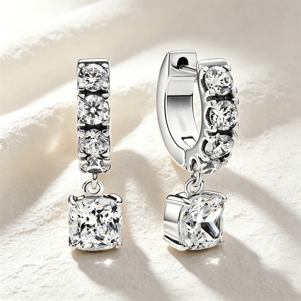 Nuevos Pendientes Colgantes de Plata 925 con Diseño de Lazo, Corazón, Cruz, Ojo Turco, Garra, Perla y Circonita Incrustada para Mujer, Joyería Diaria y de Fiesta, Regalos