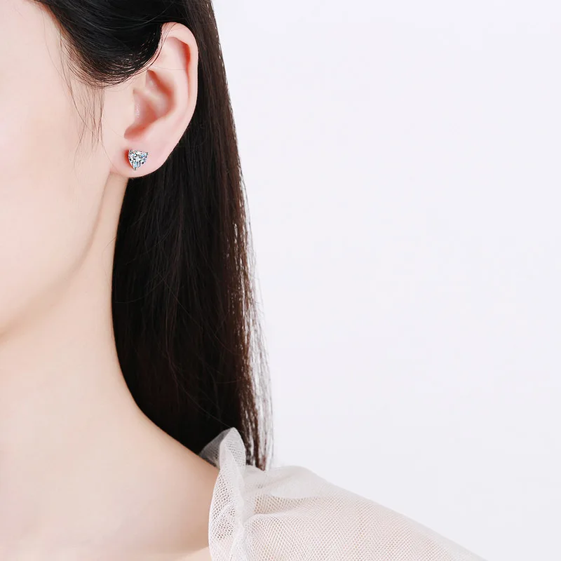 Pendientes de lujo de 0,5-3 quilates Marquesa corazón pera Moissanite pendientes de diamante para mujer pendientes de plata de ley 925 para mujer joyería nueva