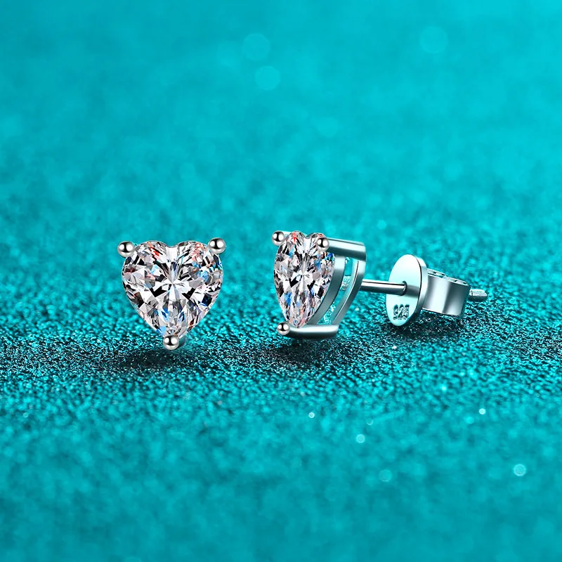 Pendientes de lujo de 0,5-3 quilates Marquesa corazón pera Moissanite pendientes de diamante para mujer pendientes de plata de ley 925 para mujer joyería nueva