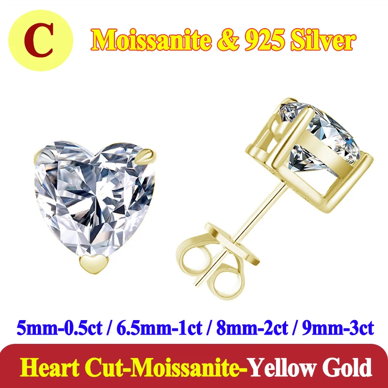 Pendientes de lujo de 0,5-3 quilates Marquesa corazón pera Moissanite pendientes de diamante para mujer pendientes de plata de ley 925 para mujer joyería nueva