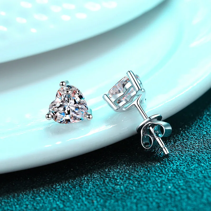 Pendientes de lujo de 0,5-3 quilates Marquesa corazón pera Moissanite pendientes de diamante para mujer pendientes de plata de ley 925 para mujer joyería nueva