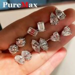 Pendientes de lujo de 0,5-3 quilates Marquesa corazón pera Moissanite pendientes de diamante para mujer pendientes de plata de ley 925 para mujer joyería nueva