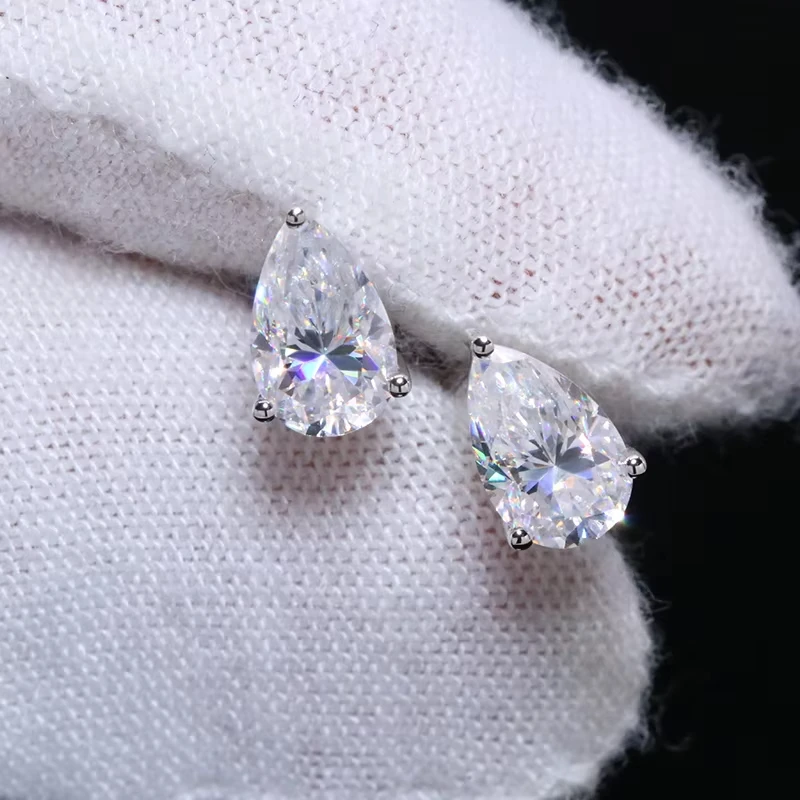 Pendientes de lujo de 0,5-3 quilates Marquesa corazón pera Moissanite pendientes de diamante para mujer pendientes de plata de ley 925 para mujer joyería nueva
