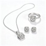 Conjunto de joyería de circonita cuadrada para mujer, sin níquel, 3 piezas, 2026, nuevo collar elegante para clavícula, colgante, pendientes y anillo, brillante, para uso diario, fiestas y regalos.
